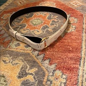 Never worn White real leather belt Ralph Lauren.
